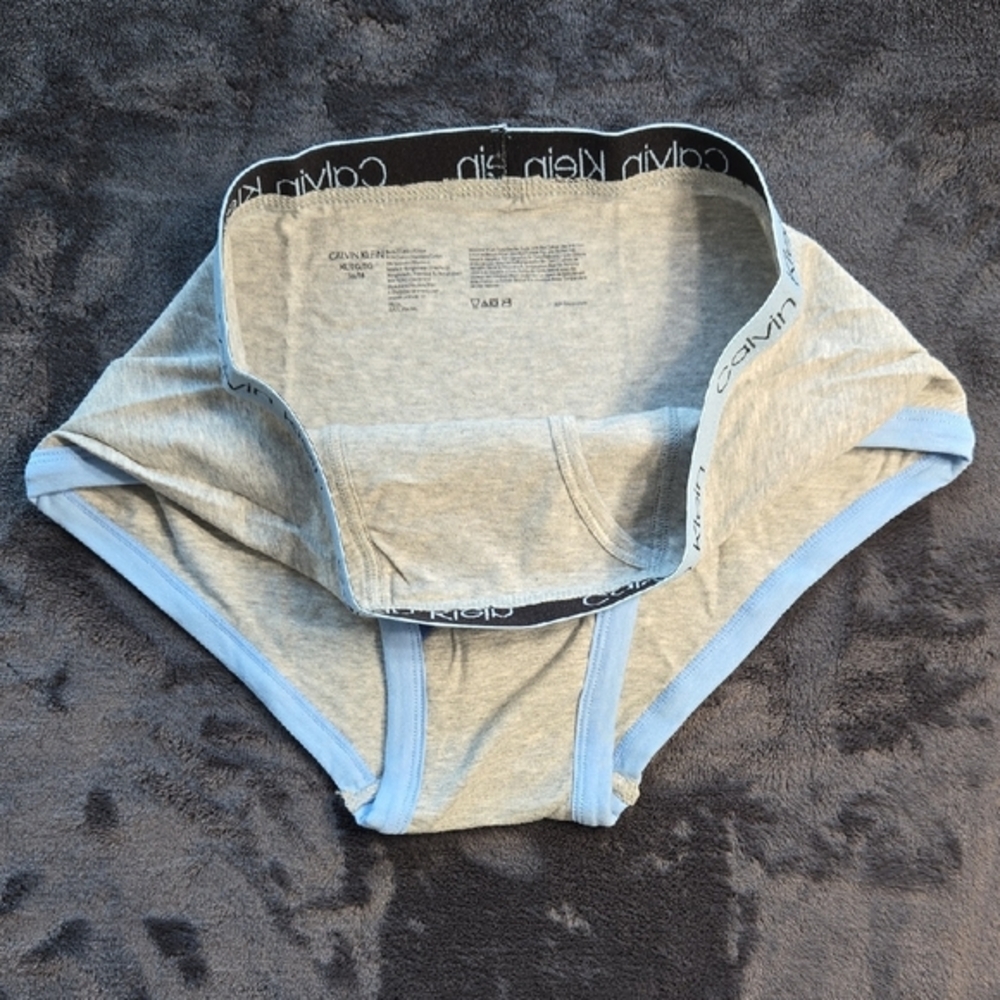 Calvin Klein Gray and Blue Briefs Soft Cotton Blend - Picture 4 of 5